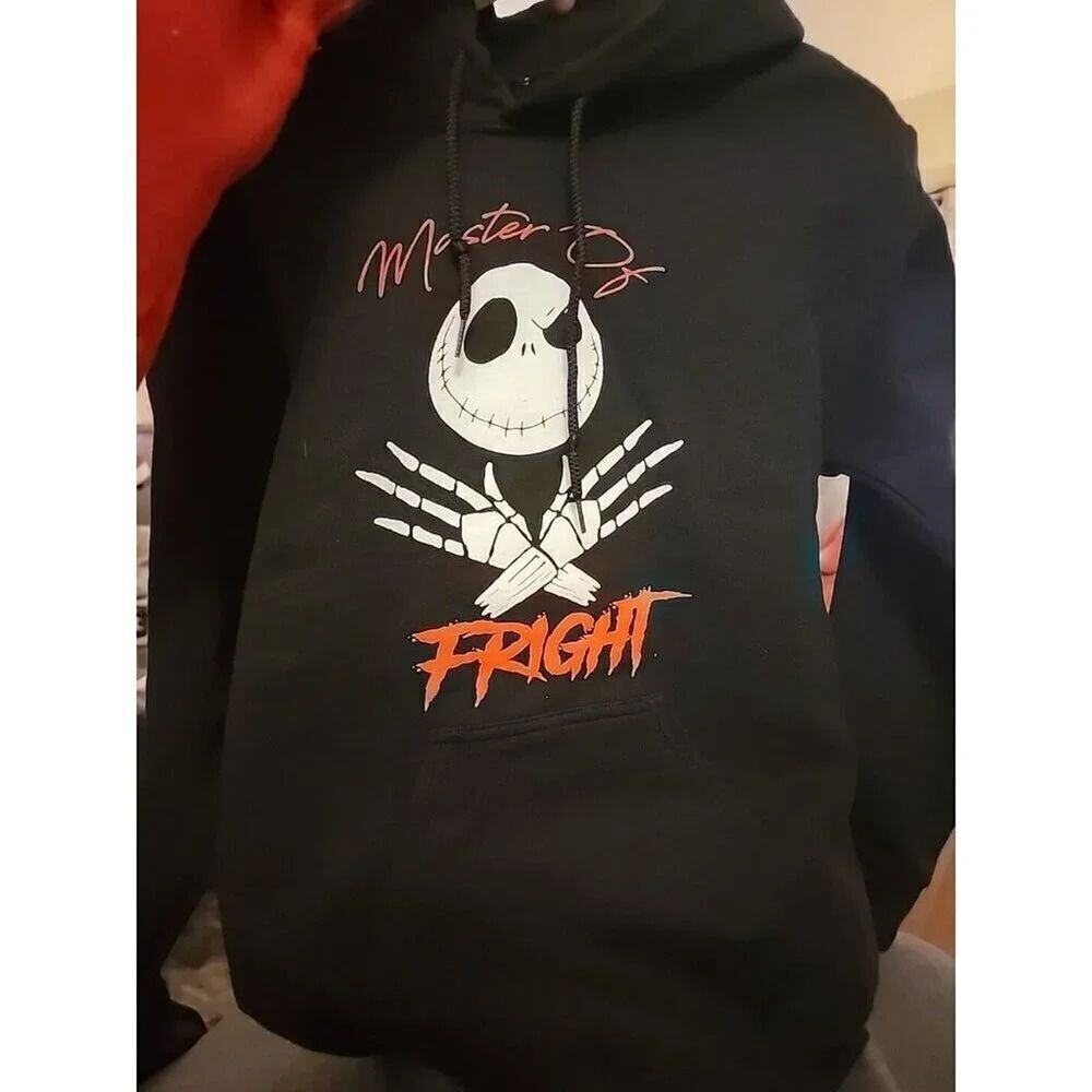 Disney Nightmare Master of Fright Jack Skellington Black Small Hoodie NWOT‎ CR6
